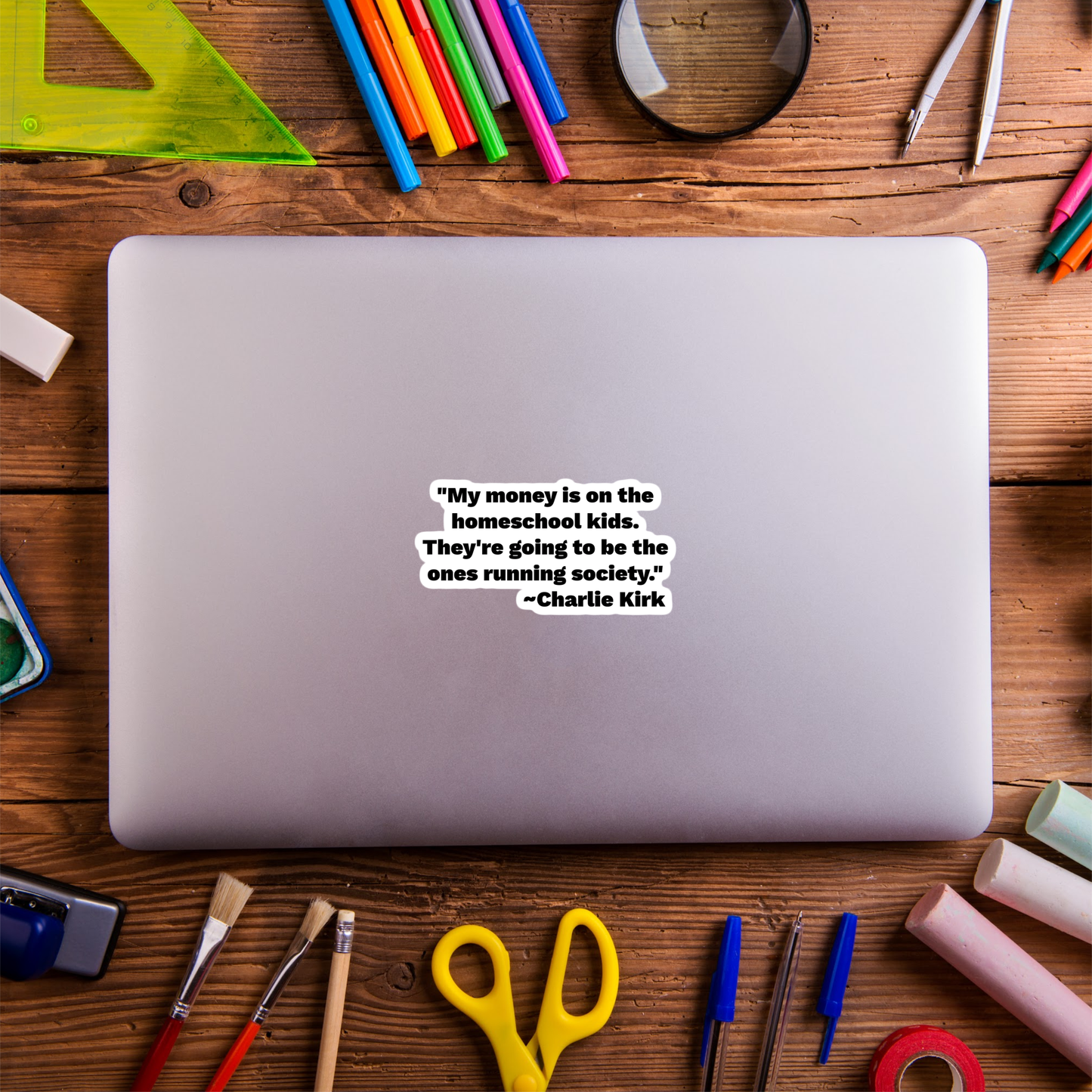 Homeschool kids Charlie laminated sticker America patriot